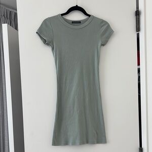 Brandy Melville Sage Green Short Sleeve T-Short Dress